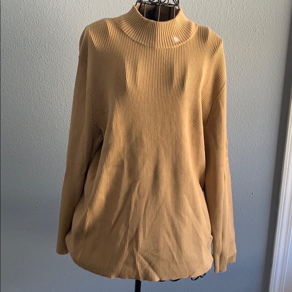 Ralph Lauren 3x camel turtle neck sweater